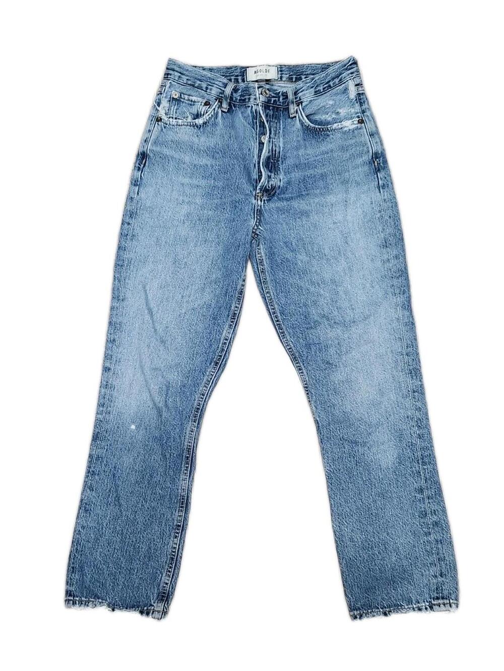 Agolde Riley High Rise Straight Crop Jeans Size 25 Or 2